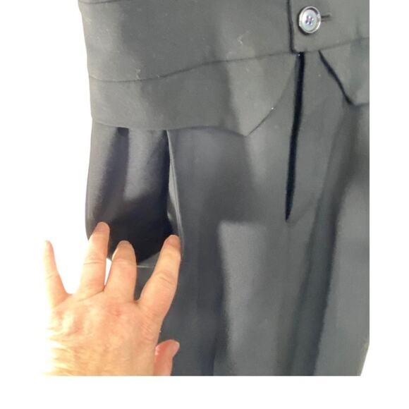 Alvin Valley Black Button Front Halter 100% Wool Lined Wide Leg Jumpsuit Sz 4 - Picture 5 of 10